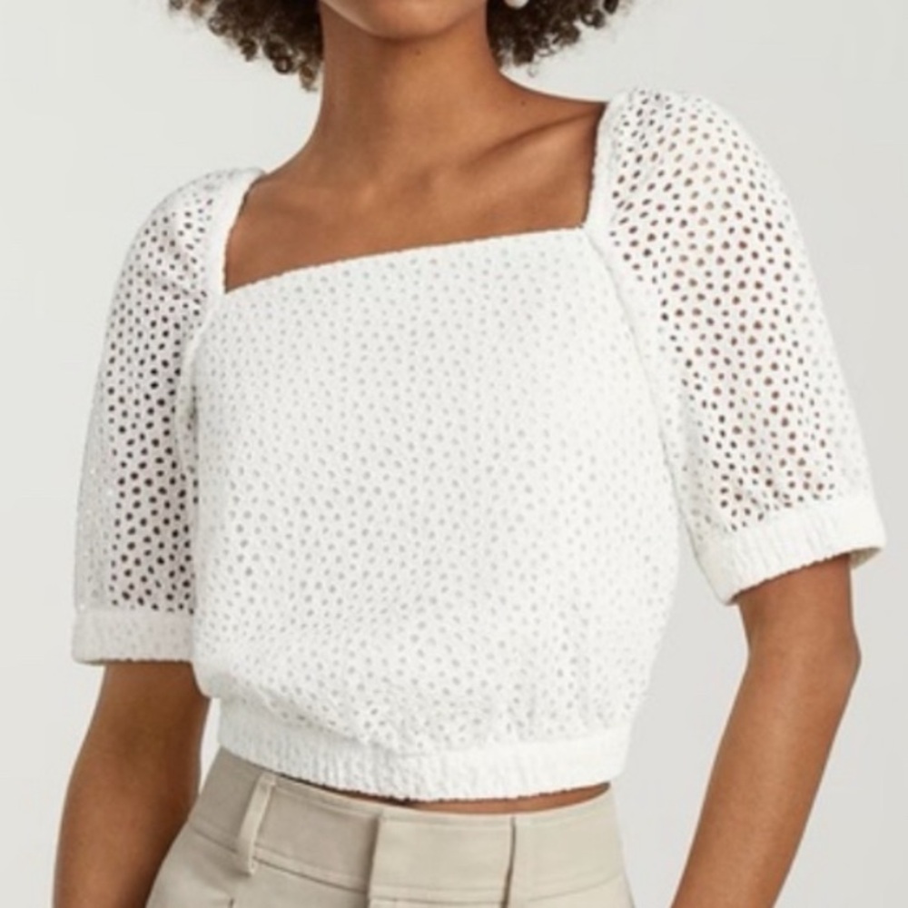 The Eyelet Puff Sleeve Top from Everlane